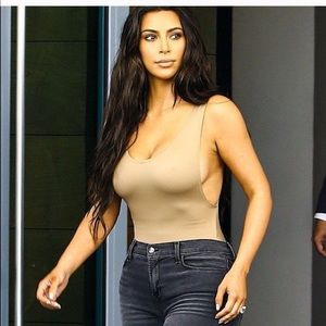 Naked Wardrobe Suede Backless Bodysuit